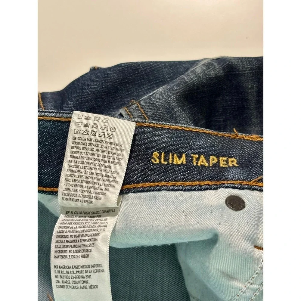 American Eagle Slim Taper Jeans Mens 33x30 Dark Wash 360 Extreme Flex Denim